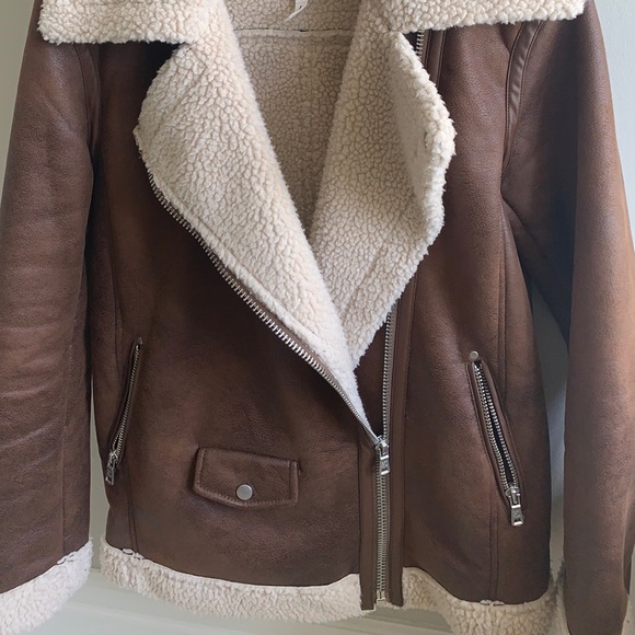 Brown Sherpa Moto jacket - Picture 6 of 9